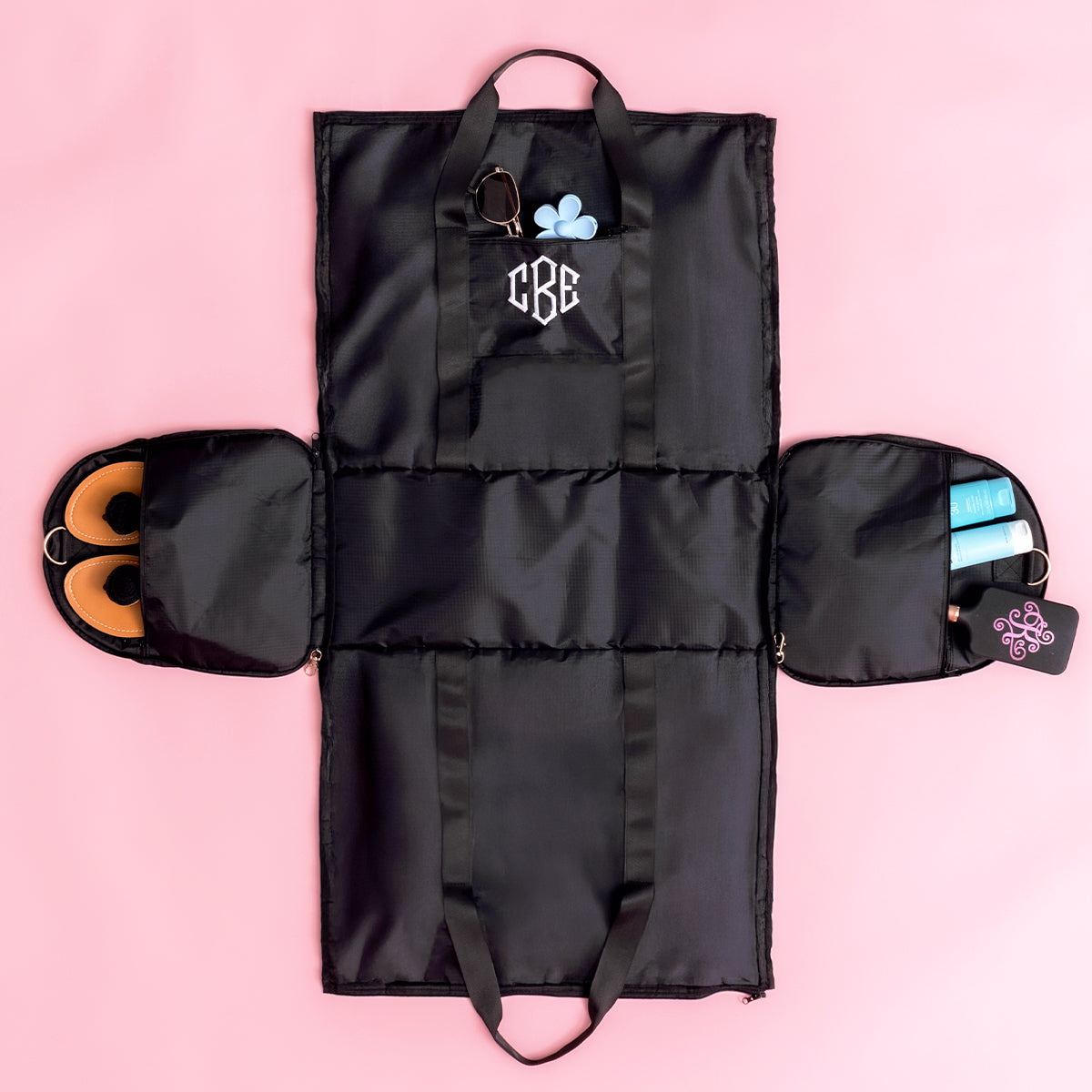 monogrammed convertible weekend bag unfolded