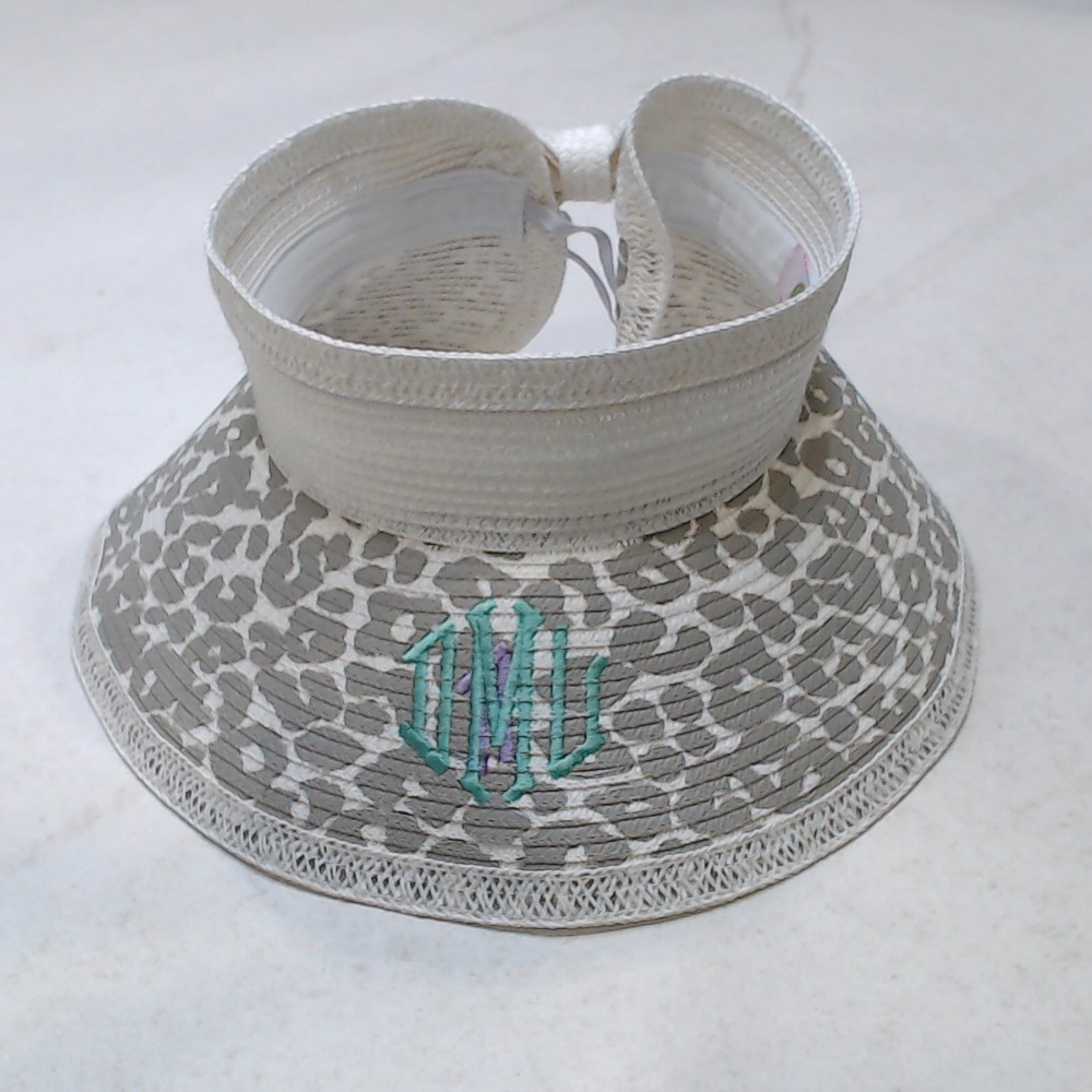 BLOOPER SWIM: Monogrammed Packable Straw Visor