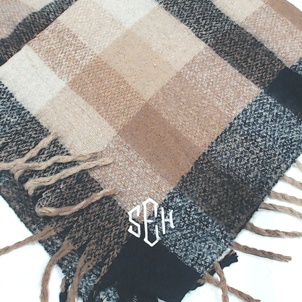 BLOOPER CLOTHING: Monogrammed Plaid Poncho