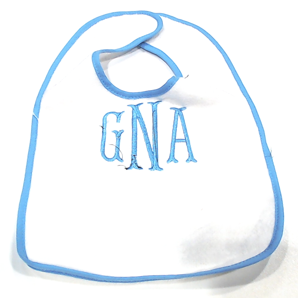 BLOOPER KIDS: Monogrammed Outline Baby Bib