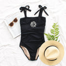 Monogrammed One Piece Bathing Suit | Black
