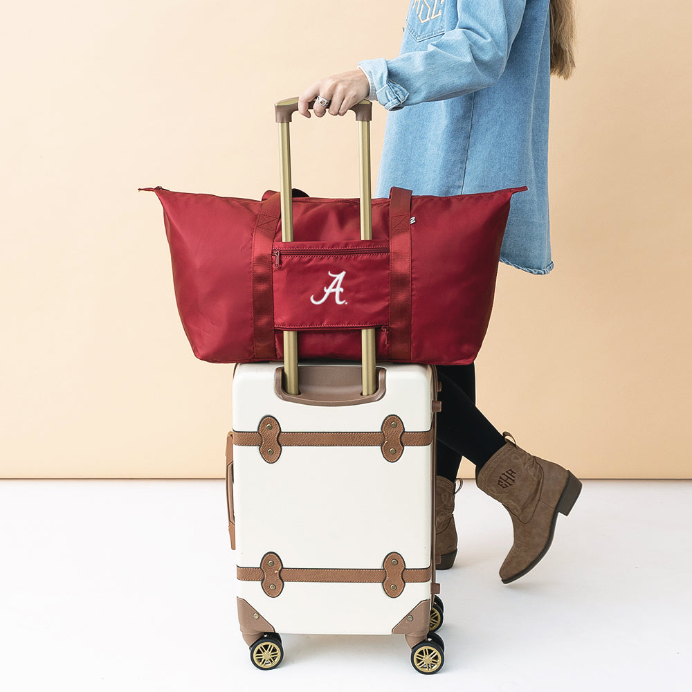 alabama carry on weekender on suitcase