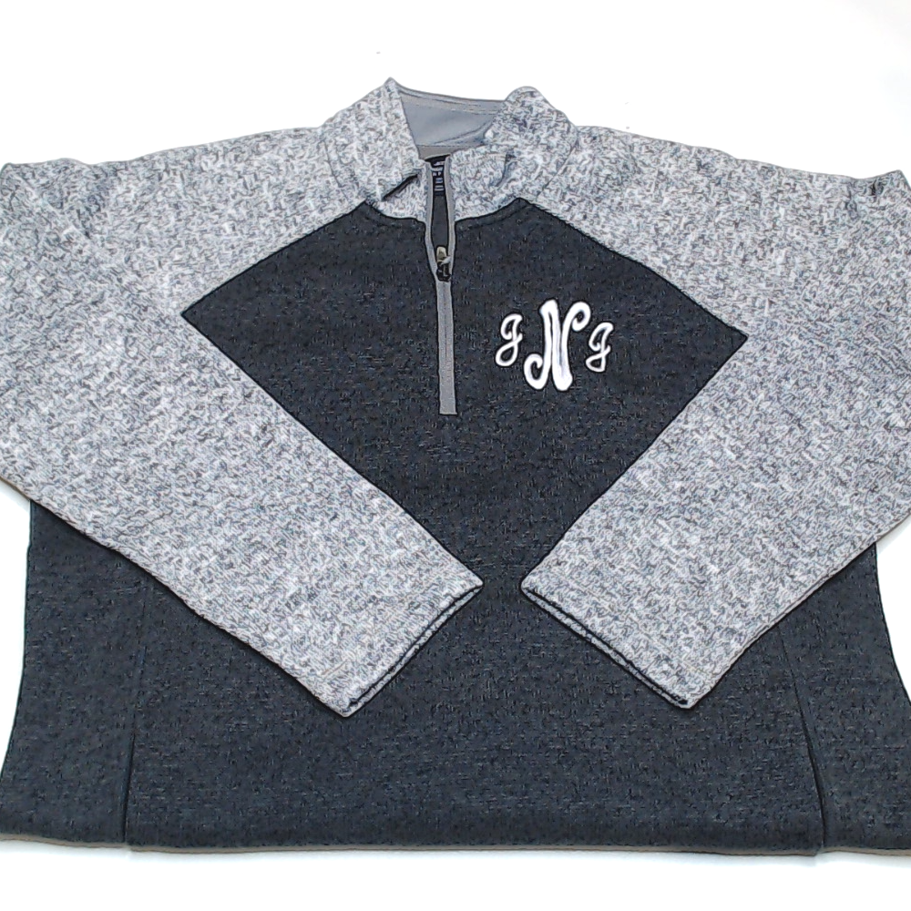 BLOOPER CLOTHING: Monogrammed Colorblock Quarter Zip Pullover