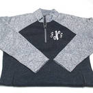 BLOOPER CLOTHING: Monogrammed Colorblock Quarter Zip Pullover