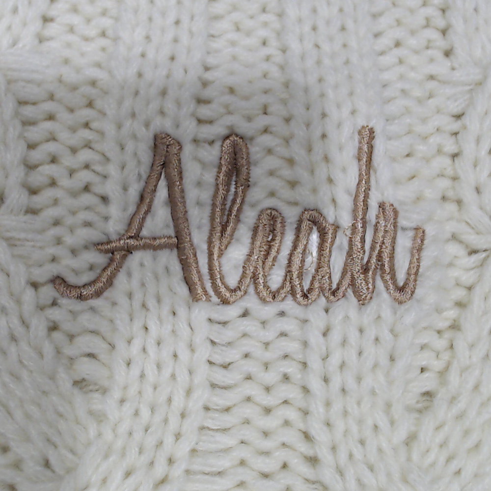 BLOOPER ACCESSORY: Monogrammed Cable Knit Pillow Sham