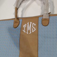 BLOOPER BAG: Monogrammed Seersucker Weekender - Promotional