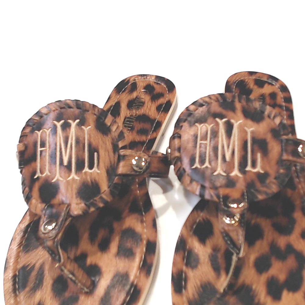BLOOPER SHOES: Monogrammed Embroidered Sandals