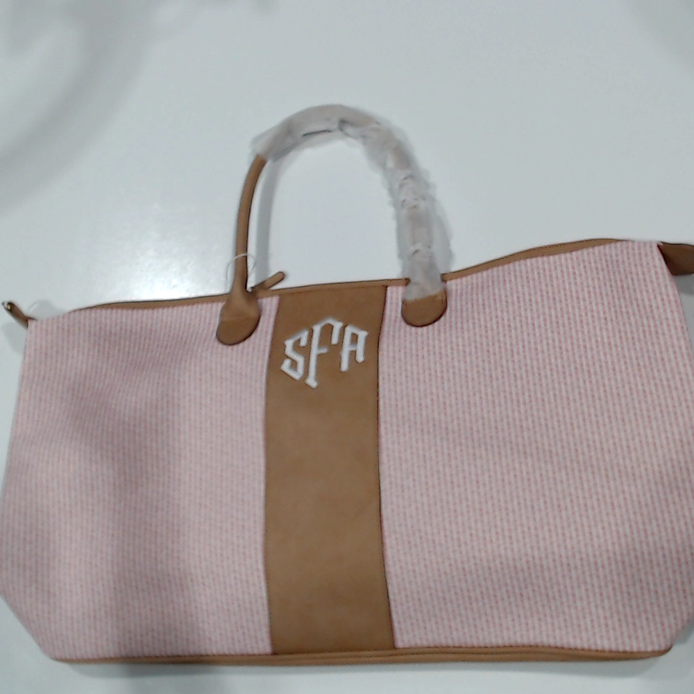 BLOOPER BAG: Monogrammed Seersucker Weekender - Promotional