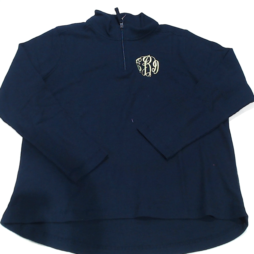 BLOOPER CLOTHING: Monogrammed Lightweight Waffle Quarter Zip Pullover