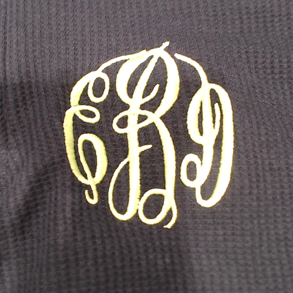 BLOOPER CLOTHING: Monogrammed Lightweight Waffle Quarter Zip Pullover