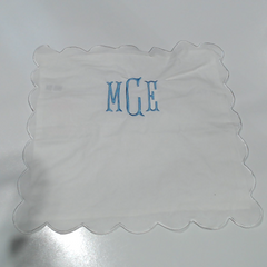 BLOOPER ACCESSORY: Monogrammed Scalloped Pillow Sham