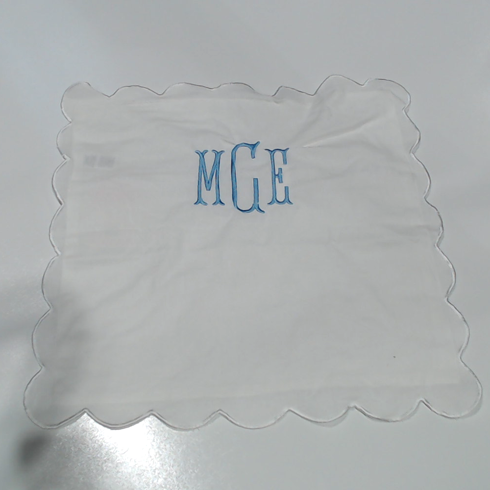BLOOPER ACCESSORY: Monogrammed Scalloped Pillow Sham