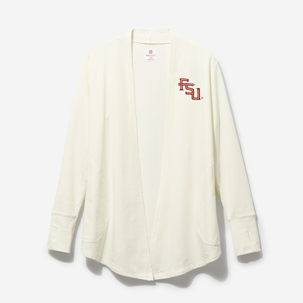 FSU Sweatshirt Cardigan in Ivory