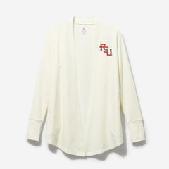 FSU Sweatshirt Cardigan in Ivory