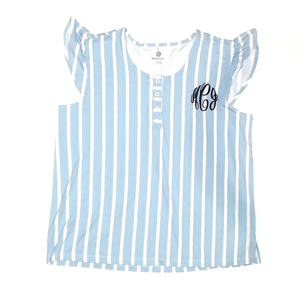 BLOOPER CLOTHING: Monogrammed Ruffle Top