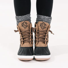 personalized leopard spot duck boots with socks