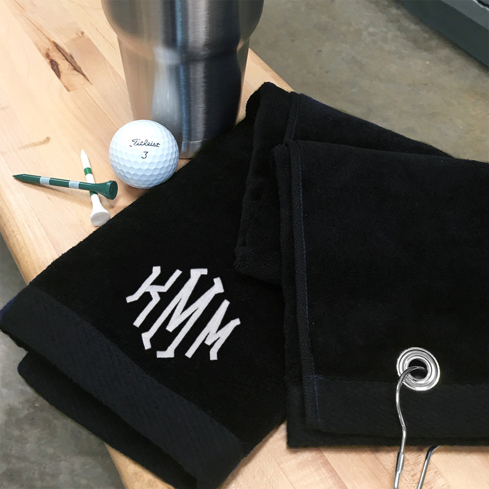 Monogrammed Golf Towel | Black