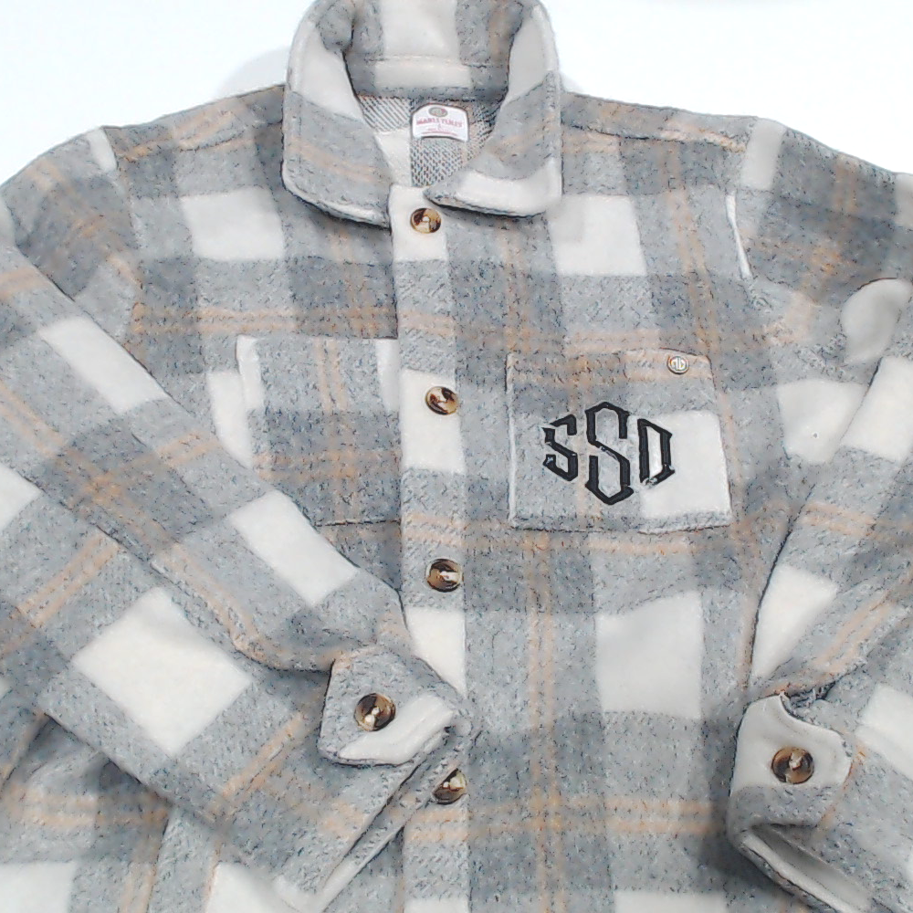 BLOOPER CLOTHING: Monogrammed Fuzzy Shacket