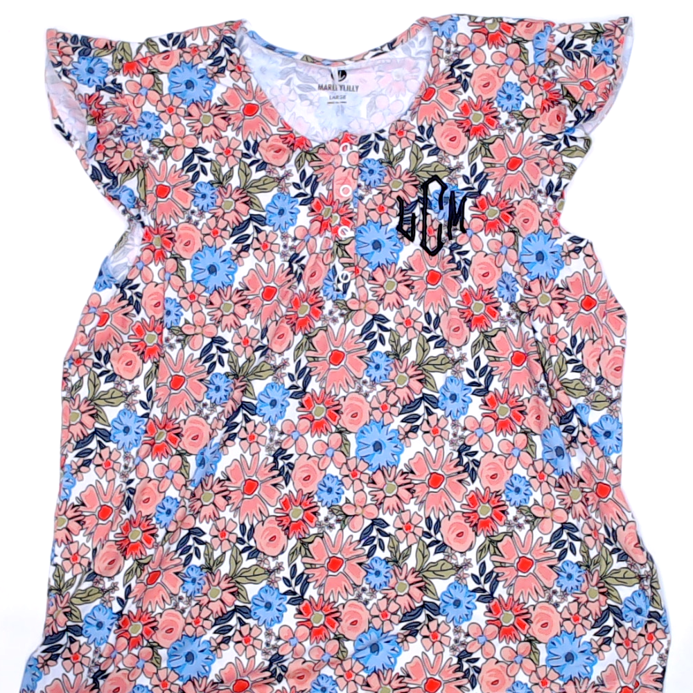 BLOOPER CLOTHING: Monogrammed Ruffle Top
