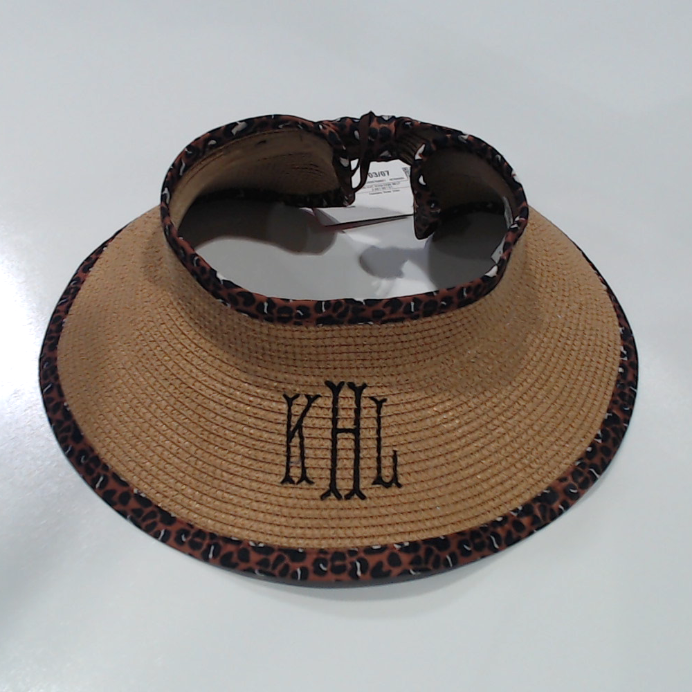 BLOOPER SWIM: Monogrammed Packable Straw Visor