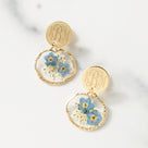 Monogrammed Forget Me Not Earrings | Blue Floral