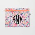 Monogrammed Coral Floral Extra Pouch