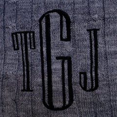 BLOOPER ACCESSORY: Monogrammed Cable Knit Scarf