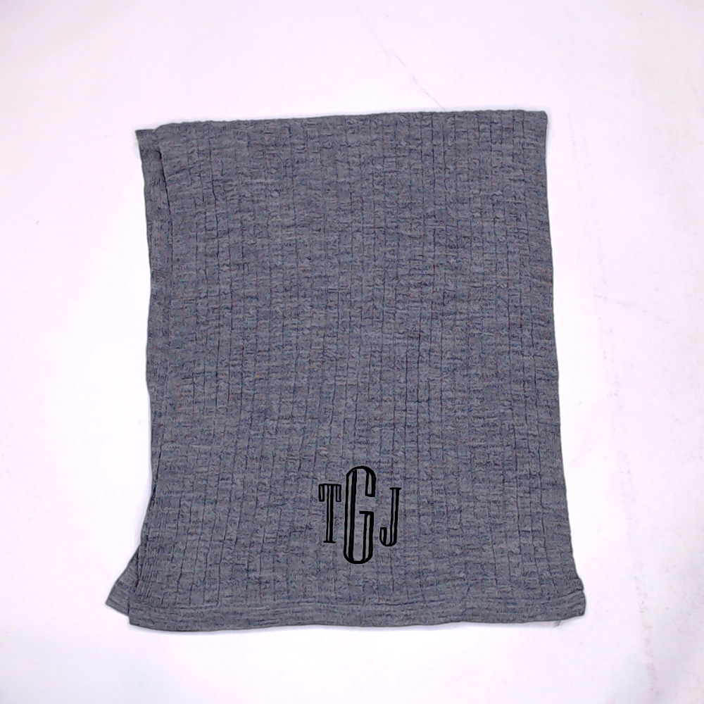 BLOOPER ACCESSORY: Monogrammed Cable Knit Scarf