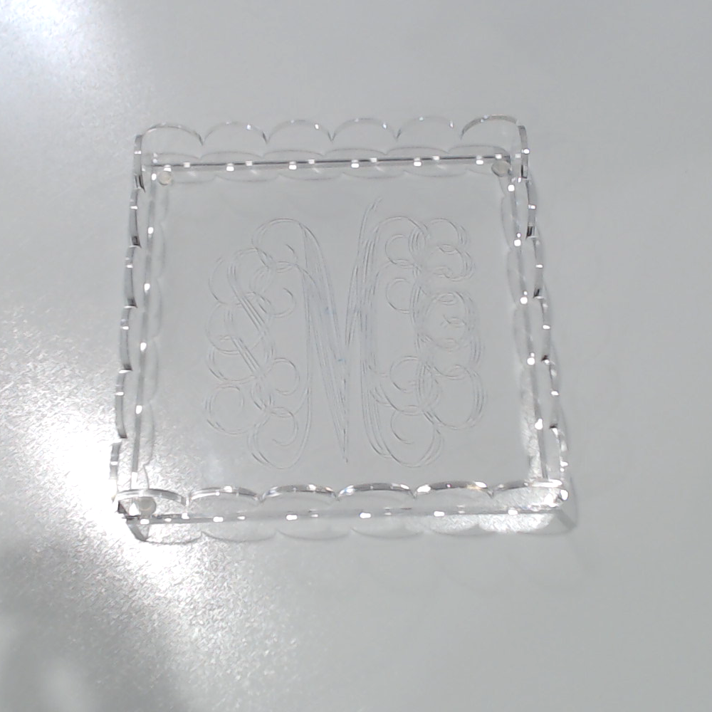 BLOOPER ACCESSORY: Monogrammed Scallop Acrylic Valet Tray