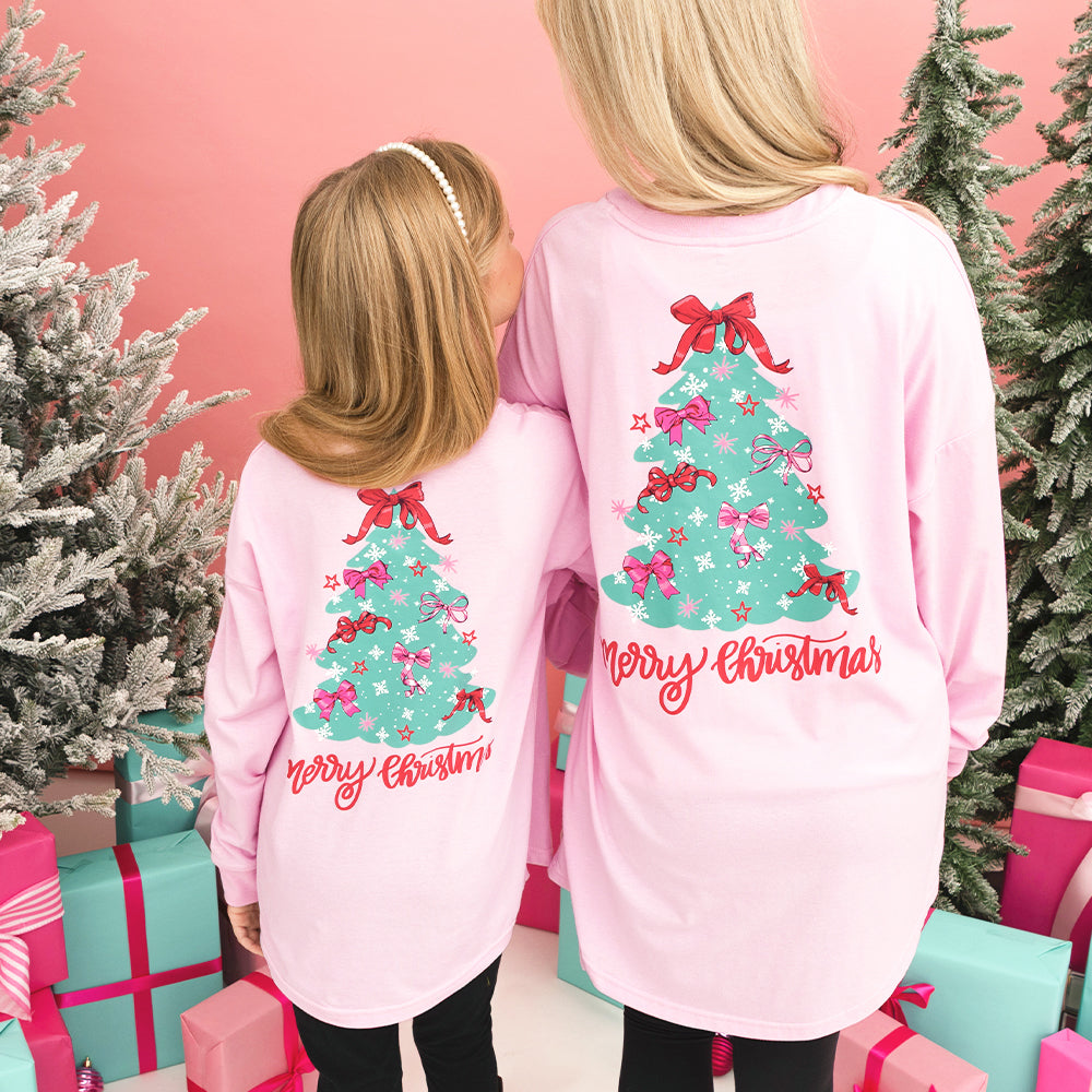 [addie, brittany] mom and me christmas tree shirt