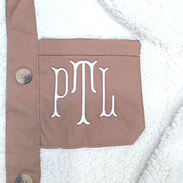 BLOOPER CLOTHING: Monogrammed Sherpa Shacket