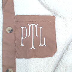 BLOOPER CLOTHING: Monogrammed Sherpa Shacket