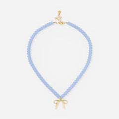Beaded bow necklace