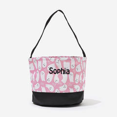 Personalized Kids Halloween Bag in Pink Ghosties