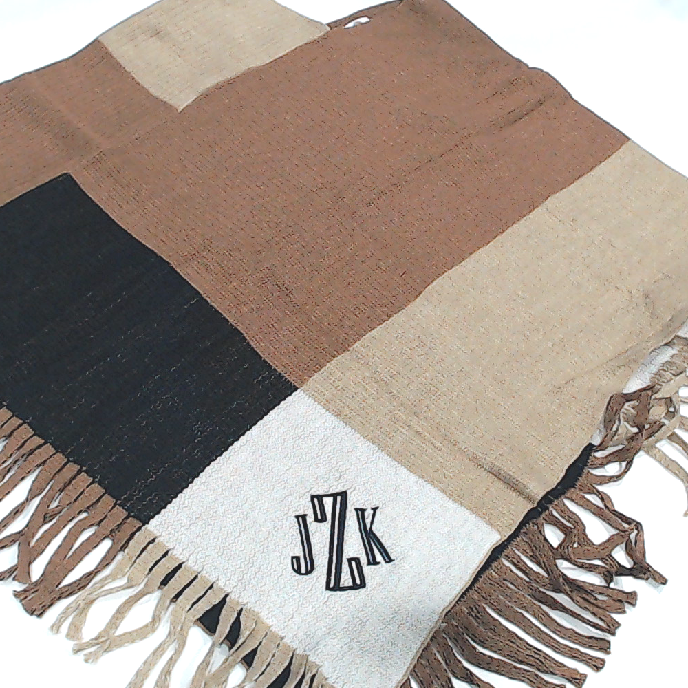 BLOOPER CLOTHING: Monogrammed Colorblock Poncho