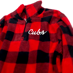 BLOOPER CLOTHING: Monogrammed Plaid Fleece Pullover