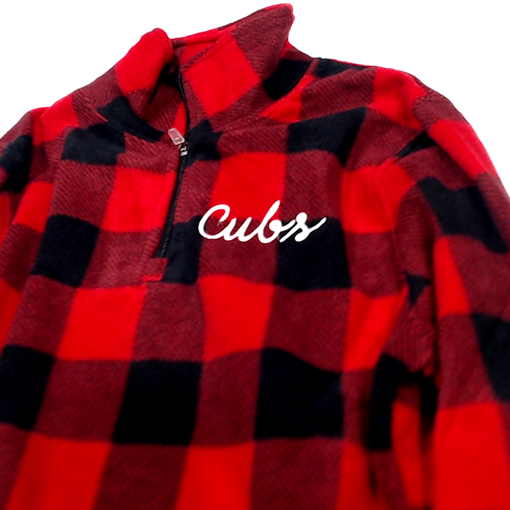 BLOOPER CLOTHING: Monogrammed Plaid Fleece Pullover