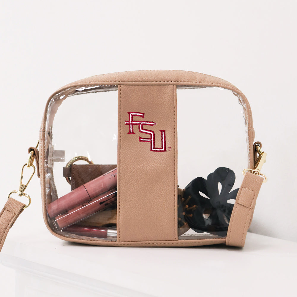FSU Clear Stadium Crossbody Bag - studio shot
