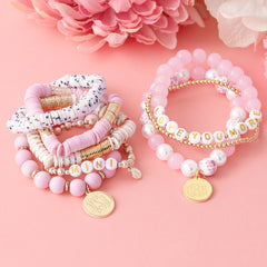 monogrammed mini bracelet stack and love you more bracelets