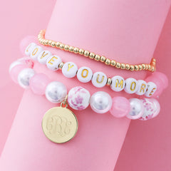 personalized love you more  stack bracelets