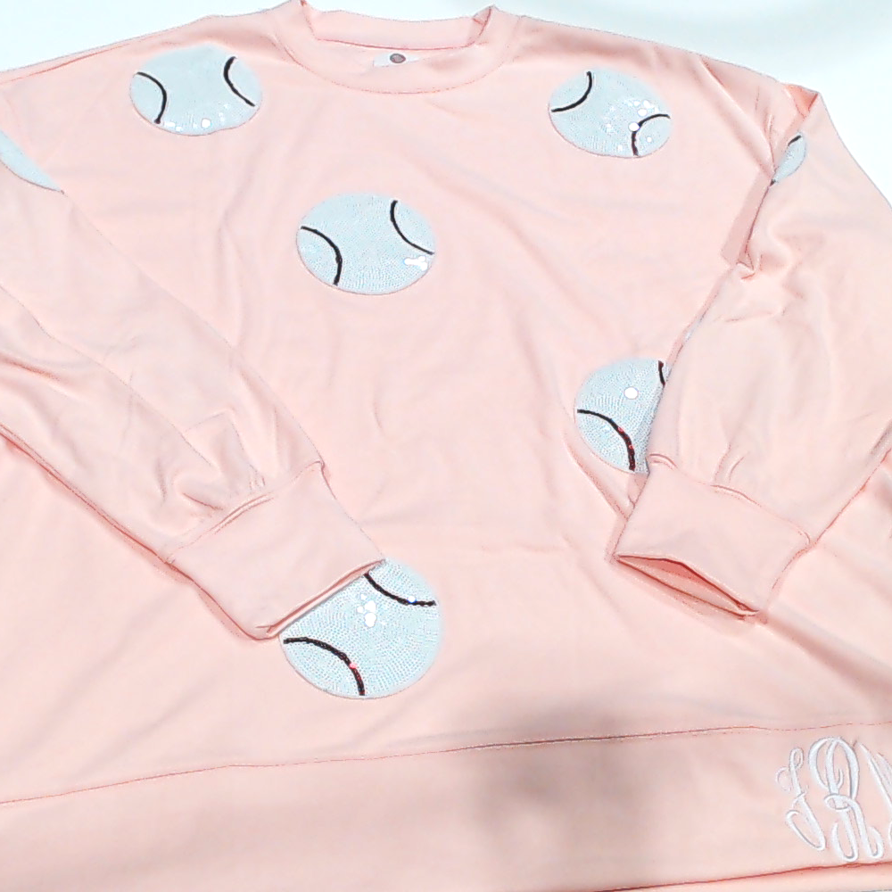 BLOOPER CLOTHING: Monogrammed Sequin Sports Sweatshirt