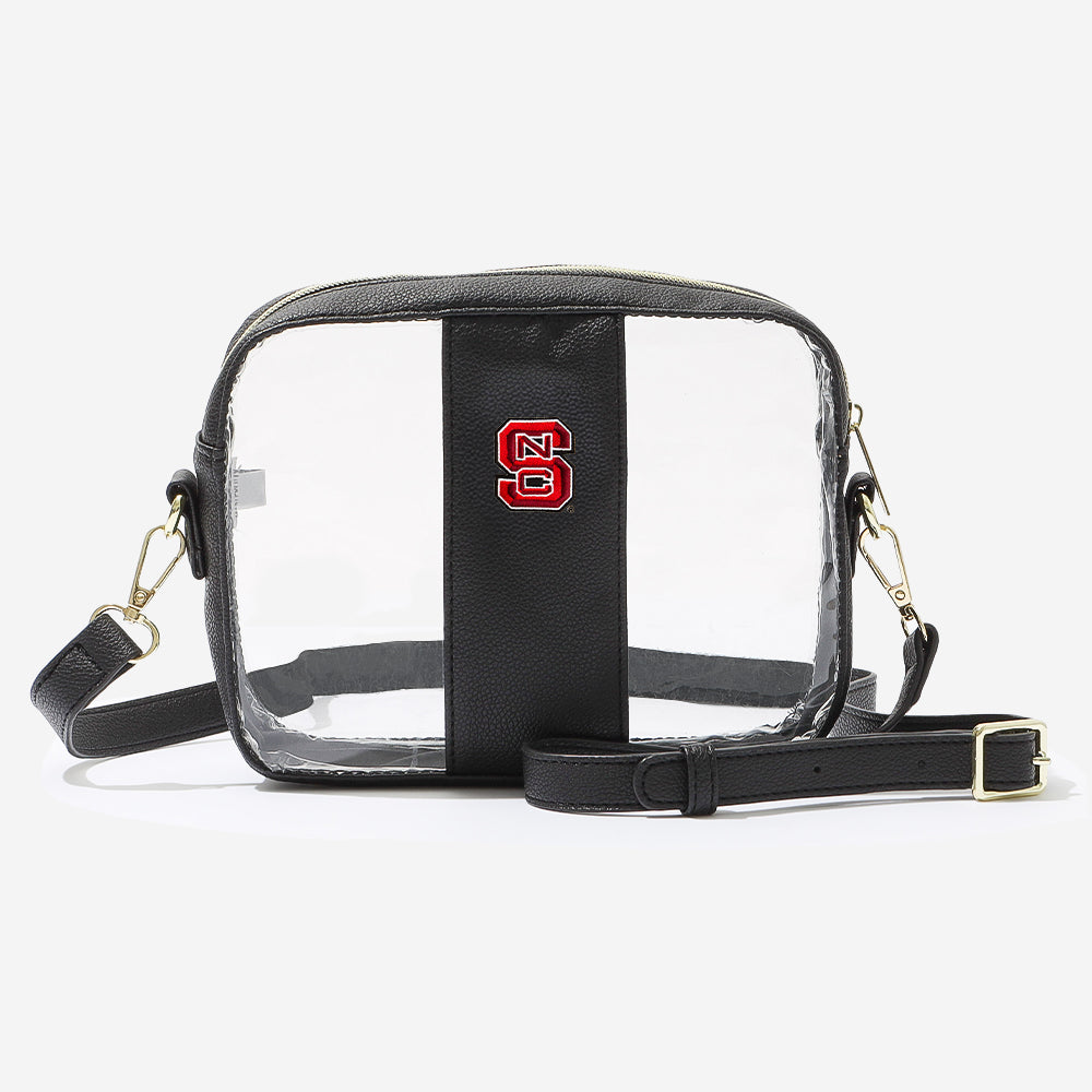 NC State Clear Stadium Crossbody Bag in Black