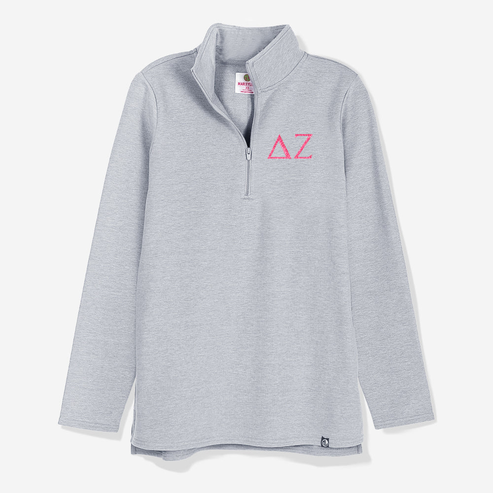 Delta Zeta Pullover Sweatshirt in Gray | Sorority Quarter Zip