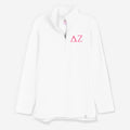 Delta Zeta Pullover Sweatshirt in White | Sorority Quarter Zip