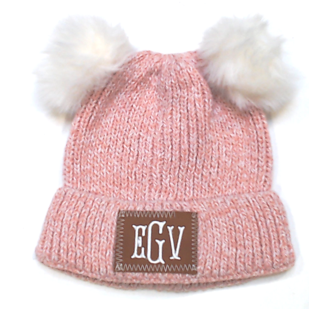 BLOOPER KIDS: Monogrammed Kids Pom Pom Beanie