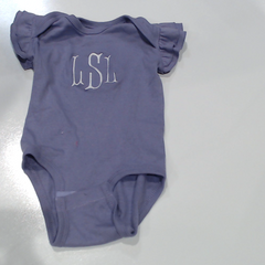 BLOOPER KIDS: Monogrammed Flutter Sleeve Bodysuit