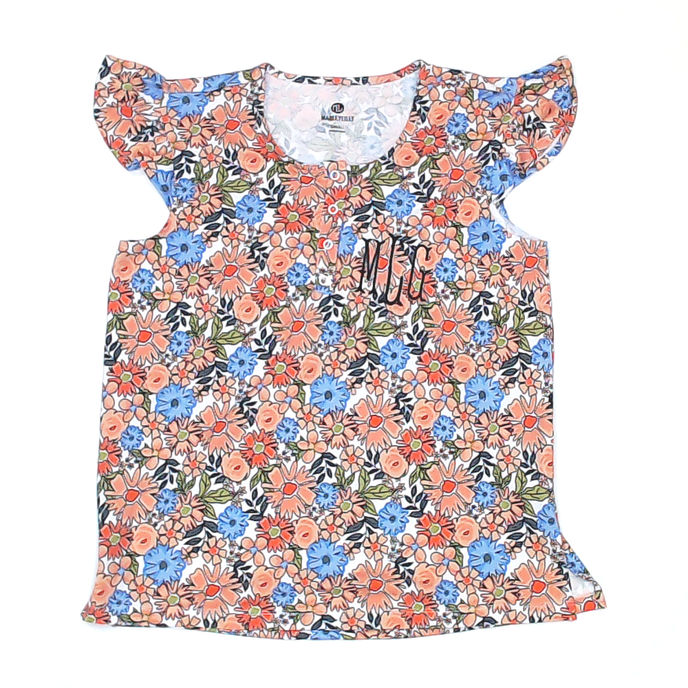 BLOOPER CLOTHING: Monogrammed Ruffle Top