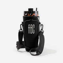 Monogrammed Water Bottle Holder in Black