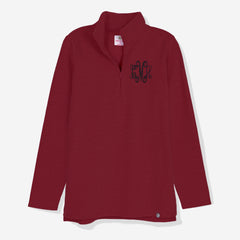 monogrammed crimson pullover sweatshirt
