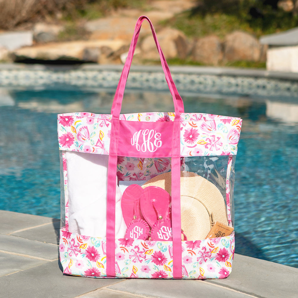 Personalized Clear Beach Tote | Marleylilly